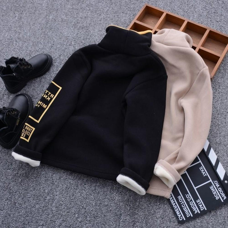 Boys Letter Printed High Neck Top Wholesale Boy Boutique Clothing - PrettyKid