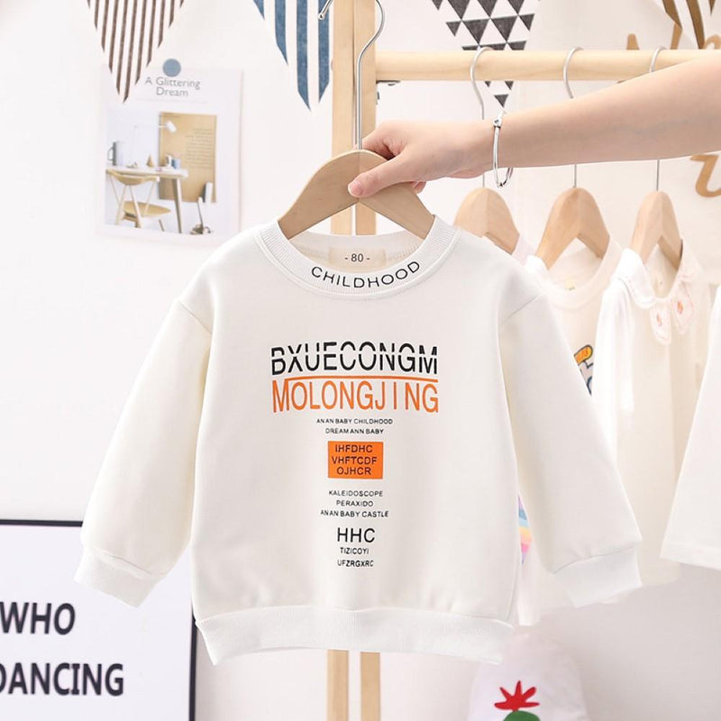 Boys Letter Printed Long Sleeve Top Wholesale Boys Clothing Suppliers - PrettyKid