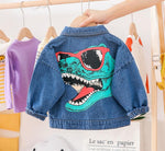 Boys Long Sleeve Cartoon Green Dinosaur Jacket Boys Boutique Clothing Wholesale - PrettyKid