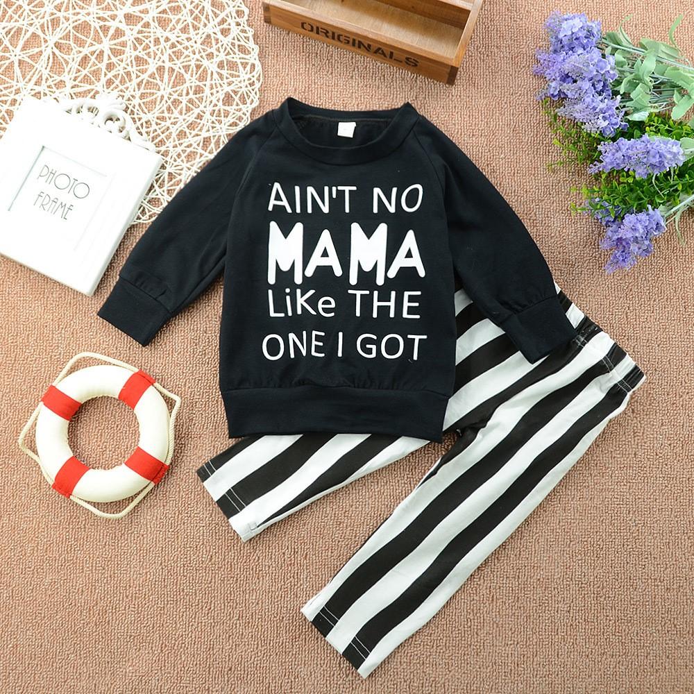 Boys Long Sleeve Letter Printed Top & Pants Wholesale Boy Clothes - PrettyKid