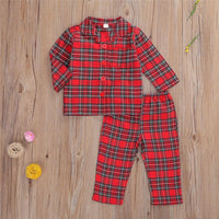 Boys Long Sleeve Plaid Tops+Pants Baby Boys Clothing Wholesale - PrettyKid