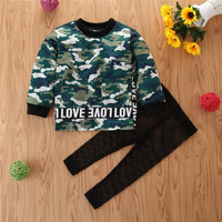 Boys Love Camouflage Pattern Top & Net Pants Boys Wholesale - PrettyKid