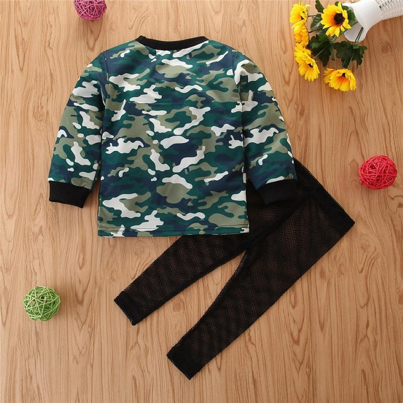 Boys Love Camouflage Pattern Top & Net Pants Boys Wholesale - PrettyKid