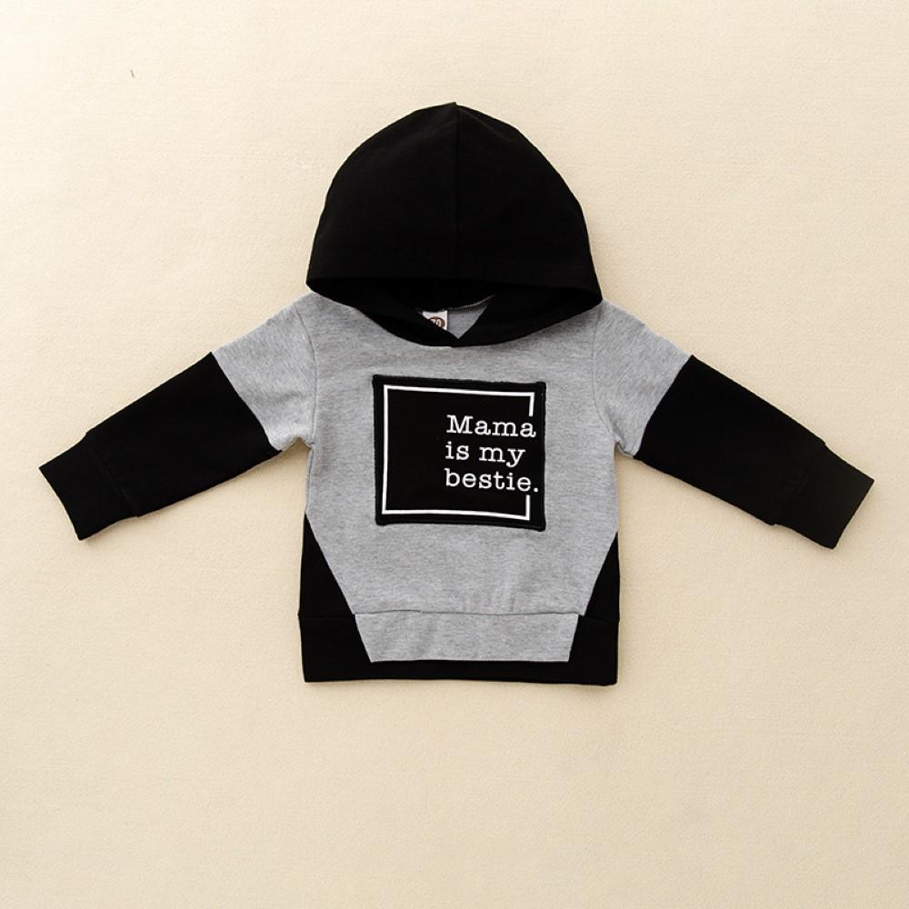 Boys Mama Letter Printed Hooded Suits Boys Clothes Wholesale - PrettyKid