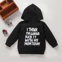 Boys My Mom Letter Printed Hooded Jacket Little Boys Wholesale Clothing - PrettyKid