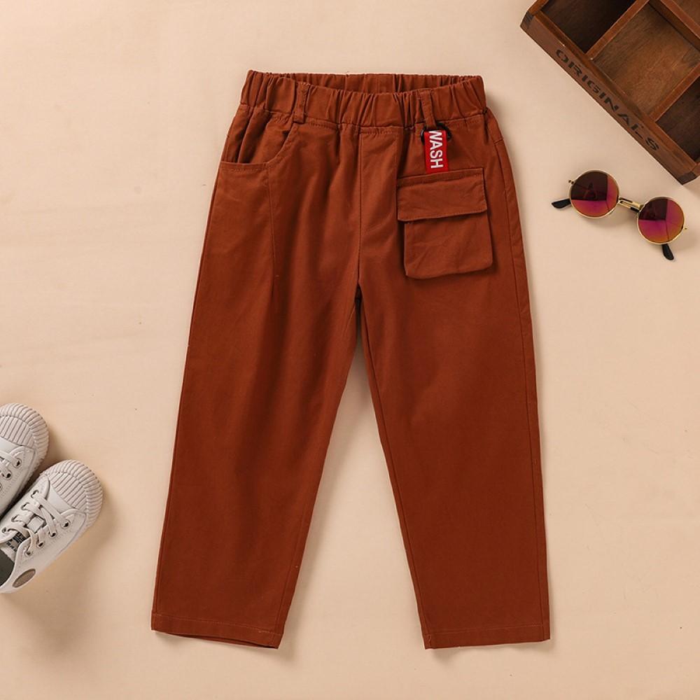 Boys Pocket Letter Tape Causal Pants Wholesale Boy Clothing - PrettyKid