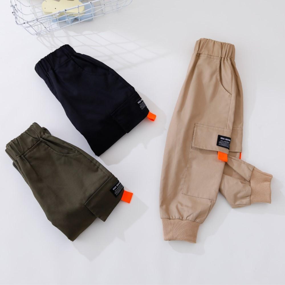 Boys Pocket Solid Pants Little Boys Wholesale Clothin - PrettyKid