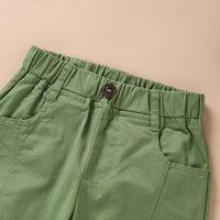 Boys Pocket Spomekids Letter Pattern Green Causal Pants Wholesale Boy Boutique Clothing - PrettyKid