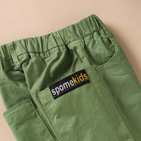 Boys Pocket Spomekids Letter Pattern Green Causal Pants Wholesale Boy Boutique Clothing - PrettyKid