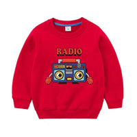 Boys Radio Cartoon Pattern Round Neck Top Little Boys Wholesale Clothing - PrettyKid