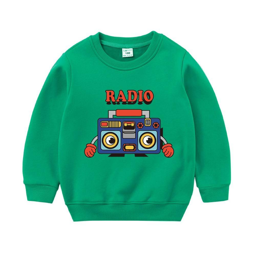 Boys Radio Cartoon Pattern Round Neck Top Little Boys Wholesale Clothing - PrettyKid