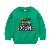 Boys Radio Cartoon Pattern Round Neck Top Little Boys Wholesale Clothing - PrettyKid