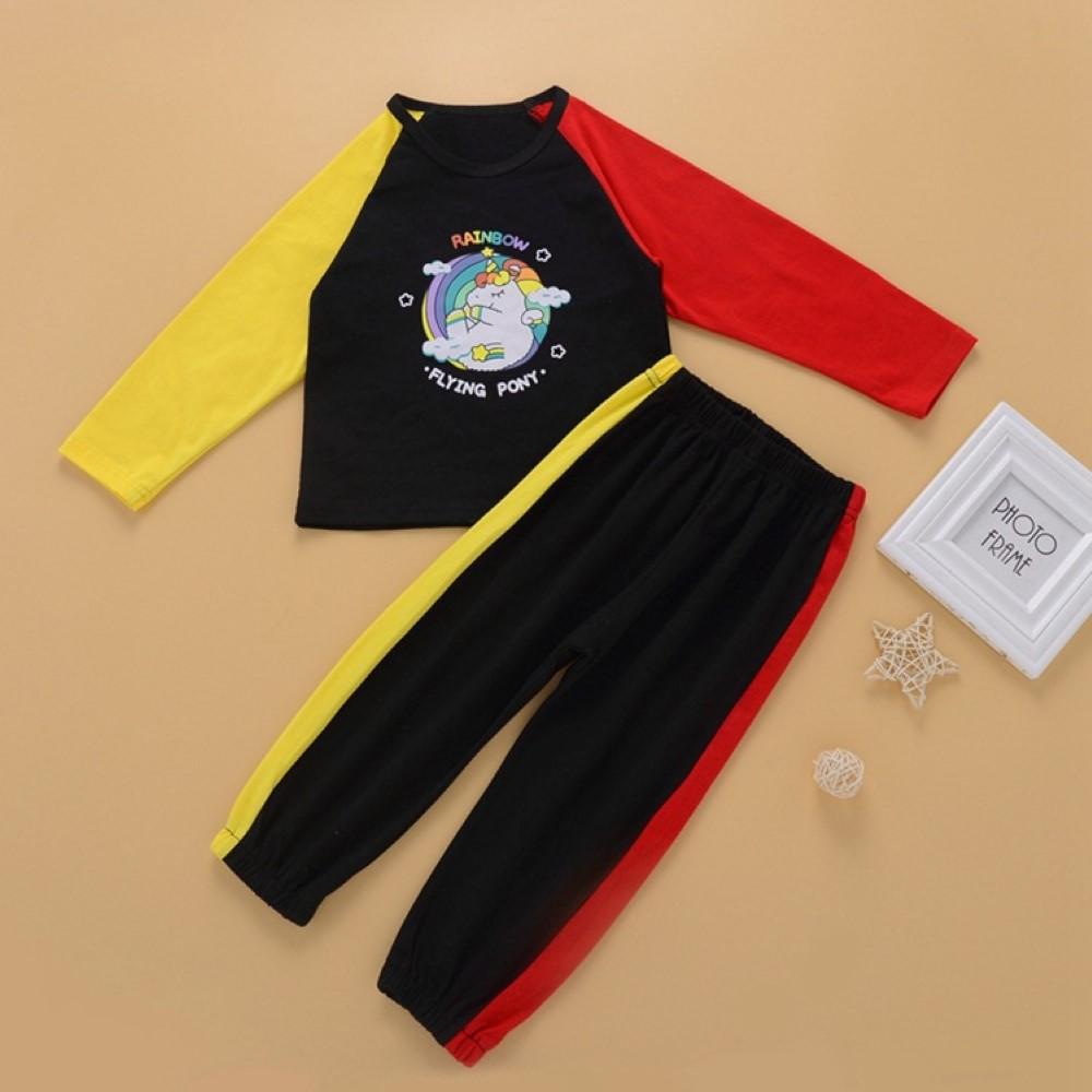 Boys Rainbow Flying Pony Print Top & Pants Boy Clothing Wholesale - PrettyKid