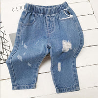 Boys Ripped Solid denim Pants Wholesale Boys Jeans - PrettyKid