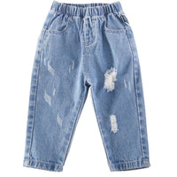 Boys Ripped Solid denim Pants Wholesale Boys Jeans - PrettyKid