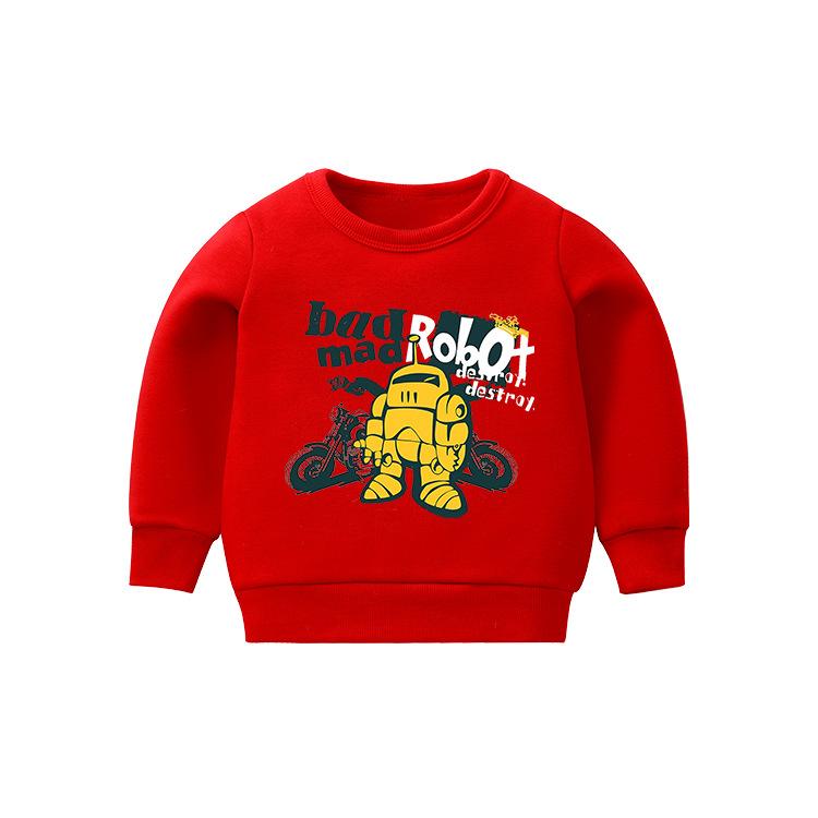 Boys Robot Pattern Letter Printed Top Boy Wholesale Clothing - PrettyKid