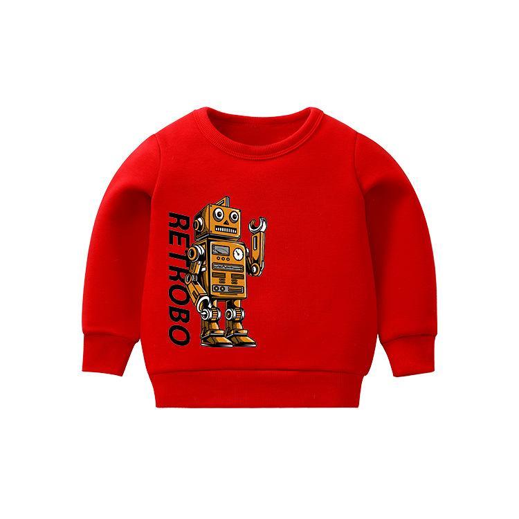 Boys Robot Pattern Letter Printed Top Boy Wholesale Clothing - PrettyKid