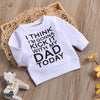 Boys Round Neck Dady Letter Printed Top Wholesale Boys Boutique Clothing - PrettyKid