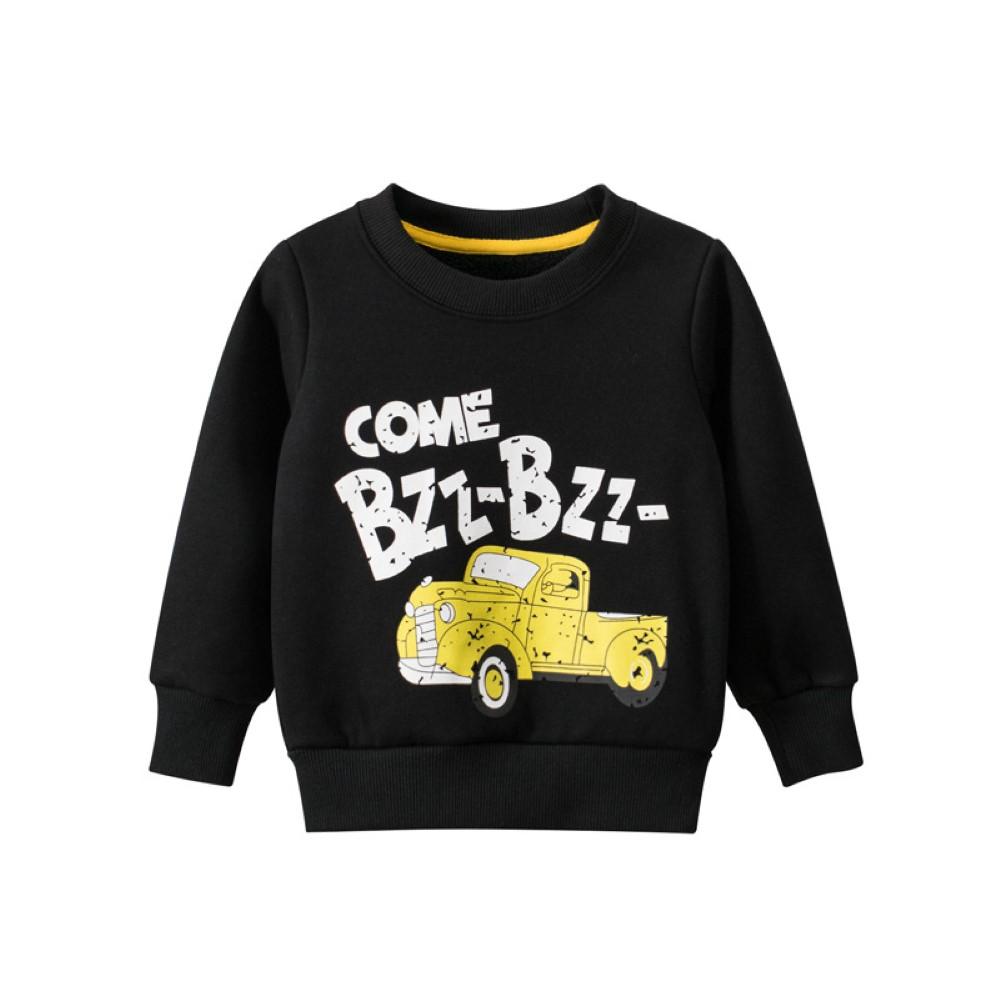 Boys Round Neck Little Car & Letter Printed Top Wholesale Boys Clothing - PrettyKid