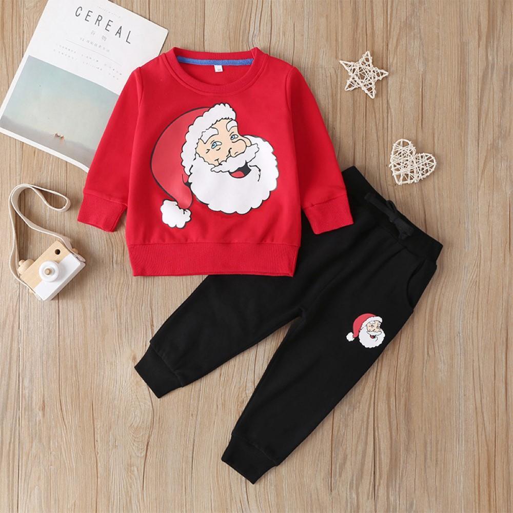 Boys Round Neck Santa Claus Suit Boys Casual Suits - PrettyKid