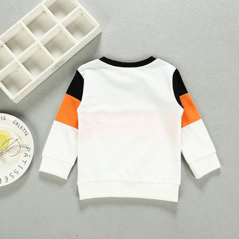 Boys Round Neck Splicing Letter Printed Top Wholesale Toddler Boy Clothes - PrettyKid