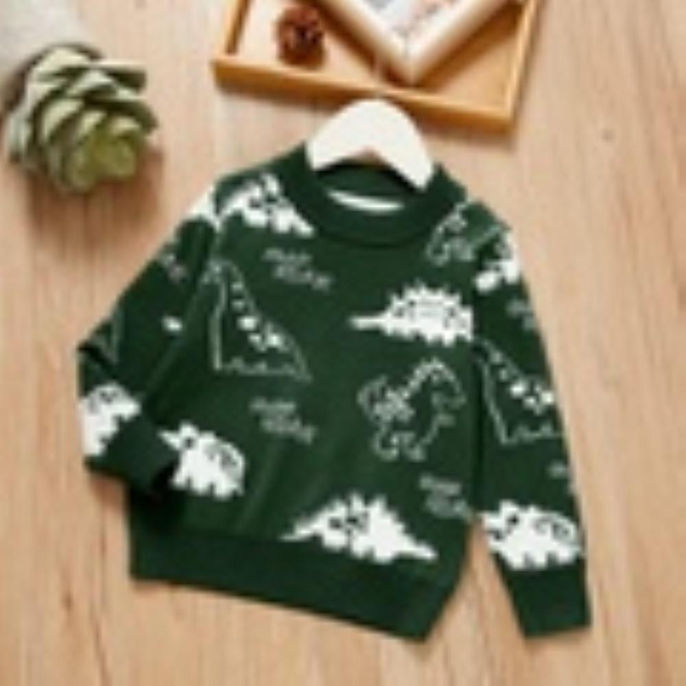 Boys Round Neck Various Cartoon Dinosaur Sweater Wholesale Boys Clothes - PrettyKid