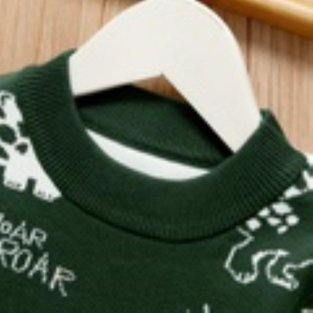 Boys Round Neck Various Cartoon Dinosaur Sweater Wholesale Boys Clothes - PrettyKid