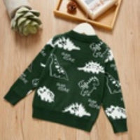 Boys Round Neck Various Cartoon Dinosaur Sweater Wholesale Boys Clothes - PrettyKid