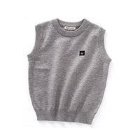 Boys Smile Pattern Sleeveless Knitting Vest Little Boys Wholesale Clothing - PrettyKid