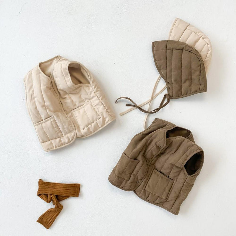 Boys Solid Cardigan Vest & Hat Wholesale Clothing For Boys - PrettyKid