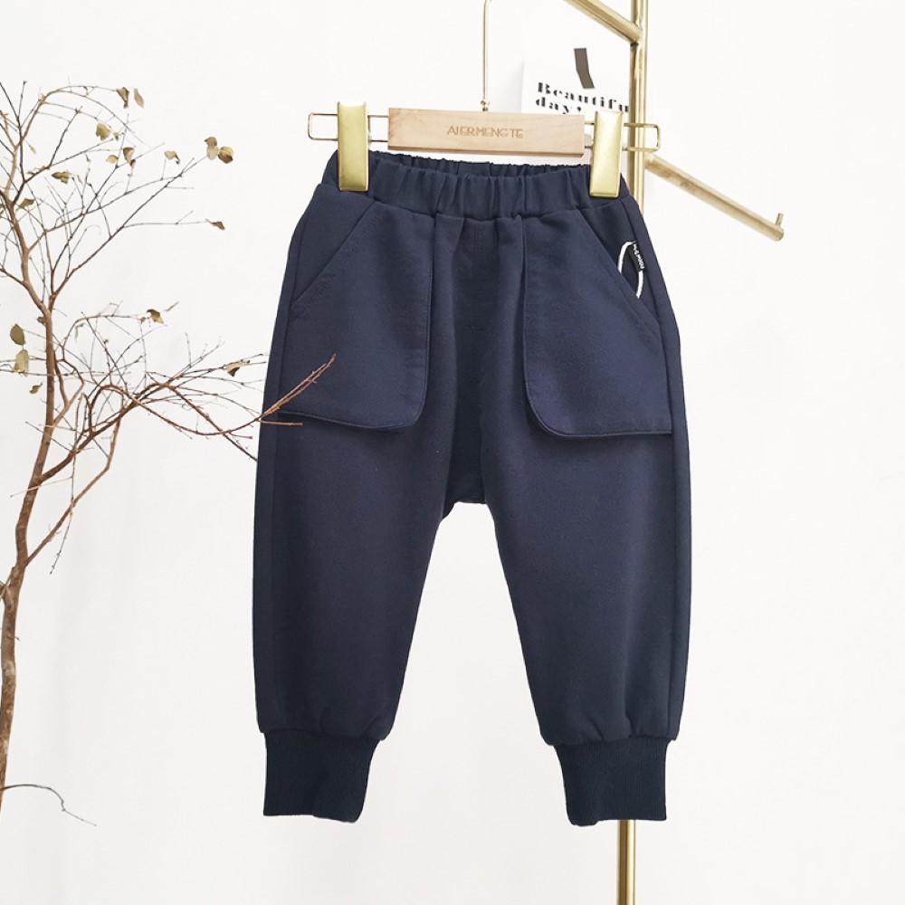 Boys Solid Color Pocket Pants Wholesale Boys Clothes - PrettyKid