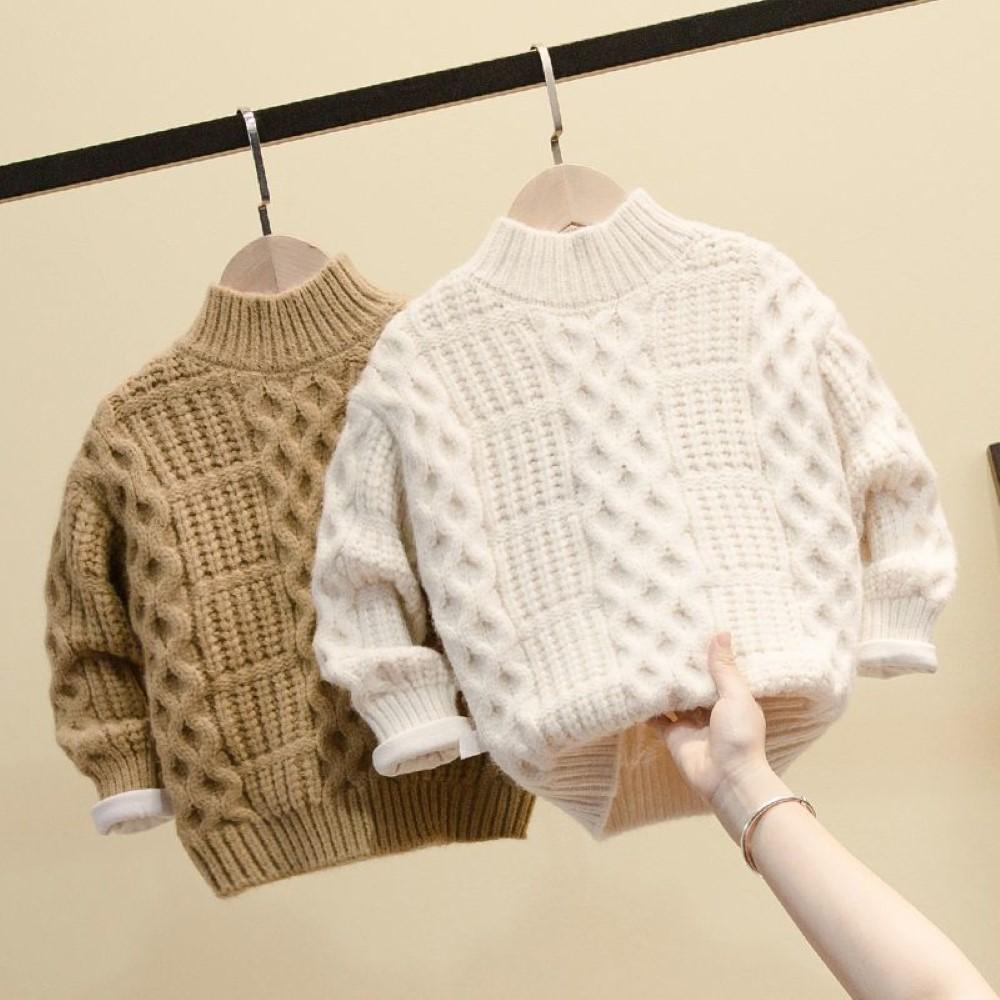 Boys Solid Color & Texture High Neck Sweater Wholesale Toddler Boy Clothes - PrettyKid