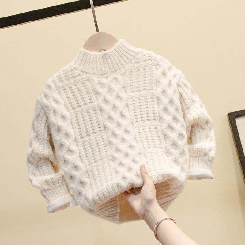 Boys Solid Color & Texture High Neck Sweater Wholesale Toddler Boy Clothes - PrettyKid