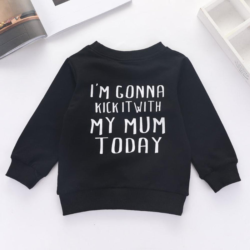 Boys Letter Printed Long Sleeves Top Boy Boutique Clothing Wholesale - PrettyKid