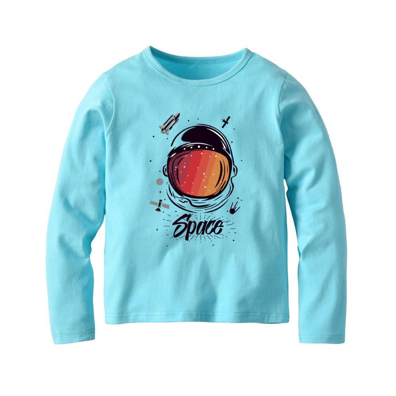 Boys Space Astronaut Printed Long Sleeves Shirt Wholesale Clothing For Boys - PrettyKid