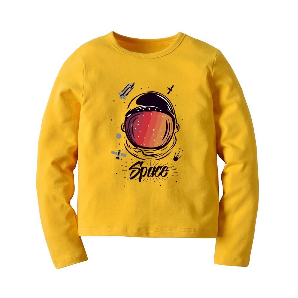 Boys Space Astronaut Printed Long Sleeves Shirt Wholesale Clothing For Boys - PrettyKid