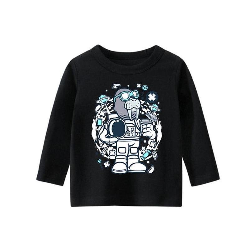 Boys Space Seal Pattern Long Sleeves Shirt Wholesale Boys Clothing - PrettyKid