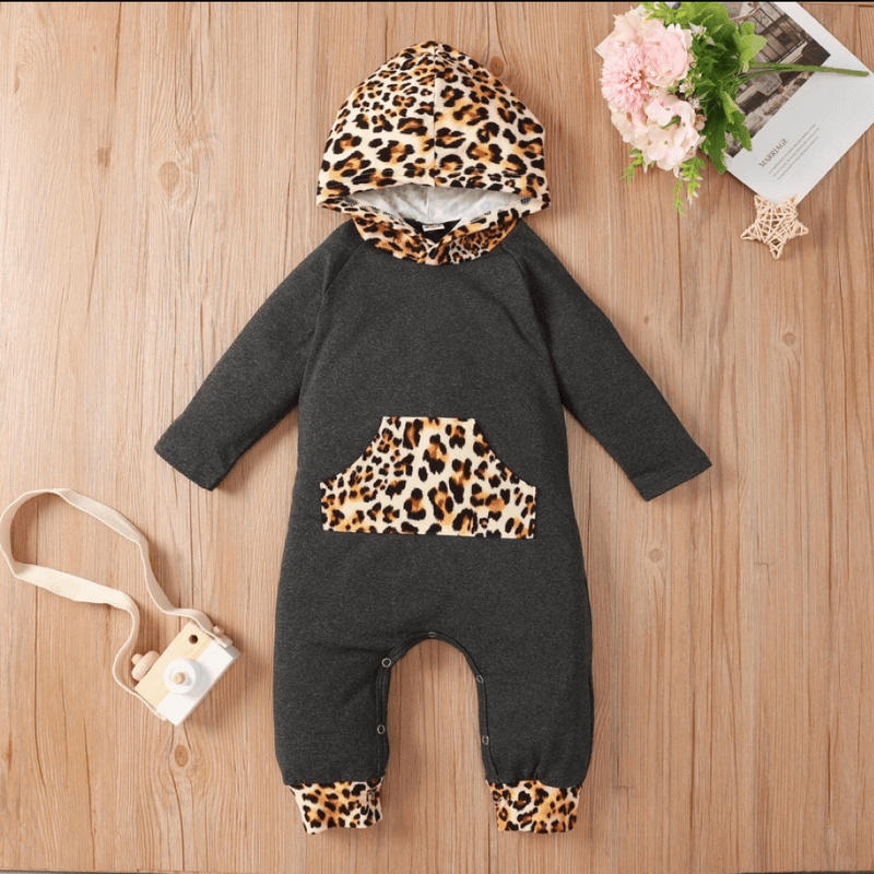 Boys Speckled Hooded Gray Jumpsuits Baby Clothes Vendors - PrettyKid