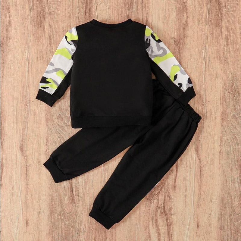 Boys Splicing Bright Color Camouflage Set Boys Casual Suits - PrettyKid
