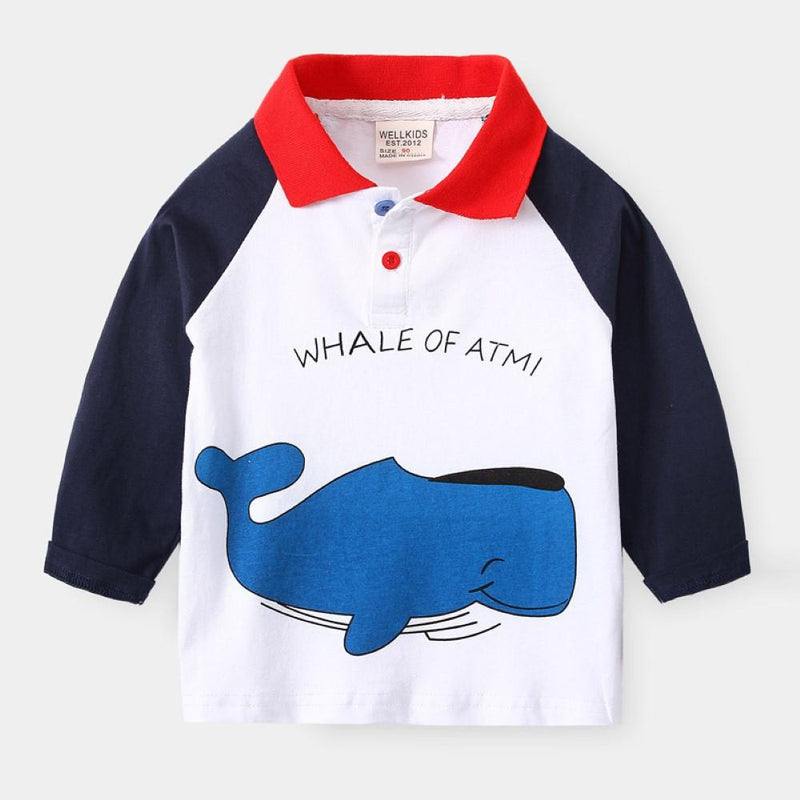 Boys Splicing Cartoon Animal Printed Shirt Boys Wholesale Clothing - PrettyKid
