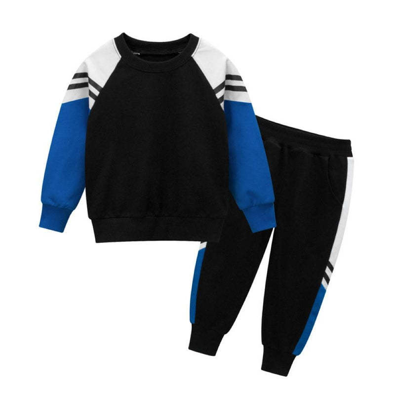 Boys Splicing Color Stripe Top & Pants Little Boys Wholesale Clothing - PrettyKid