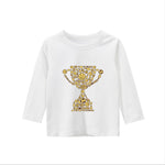 Boys Sports Equipment Trophy Pattern Long Sleeves Shirt Boy Boutique Clothing Wholesale - PrettyKid