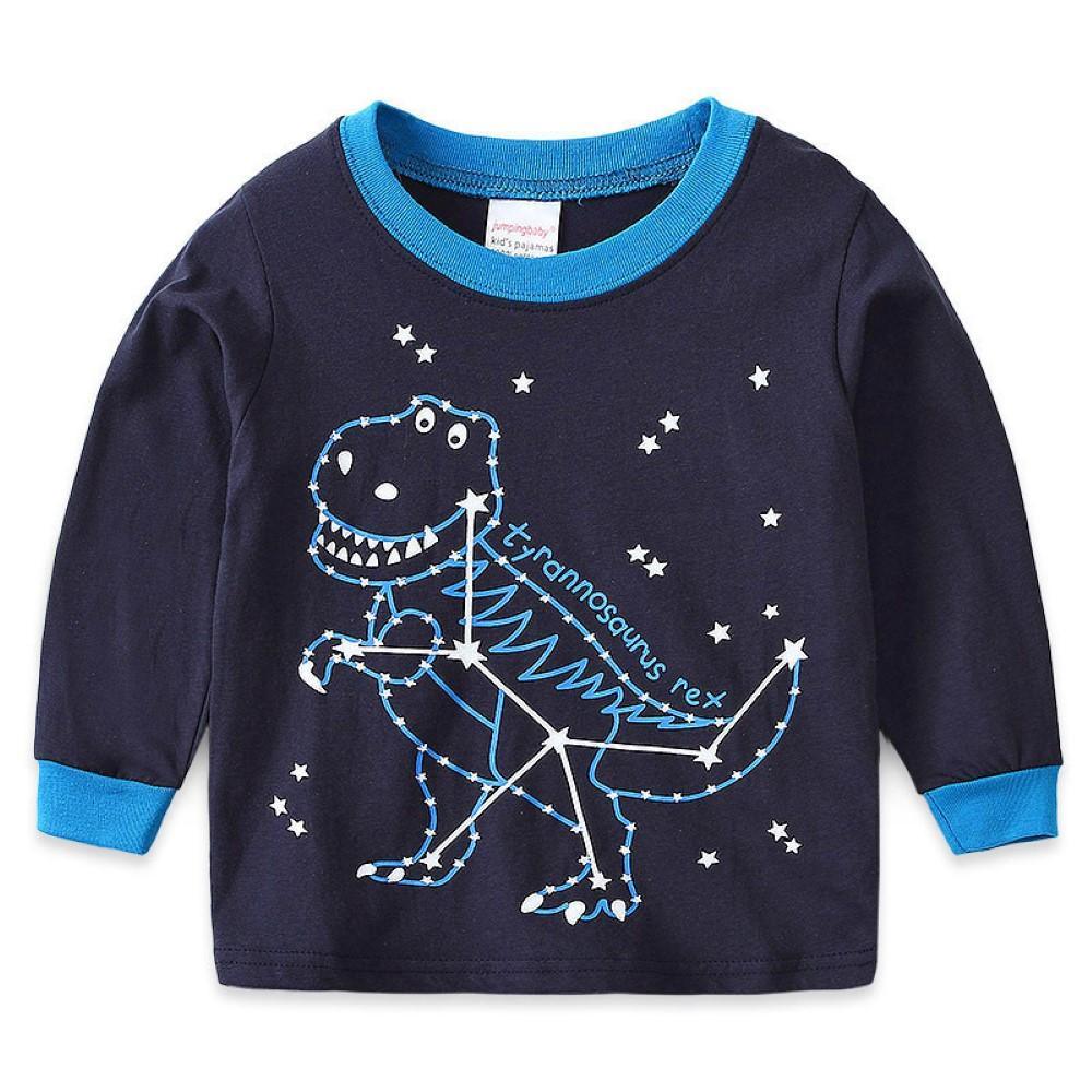 Boys Star Dinosaur Pattern Long Sleeves Pajamas Suits Wholesale Boys Suits - PrettyKid