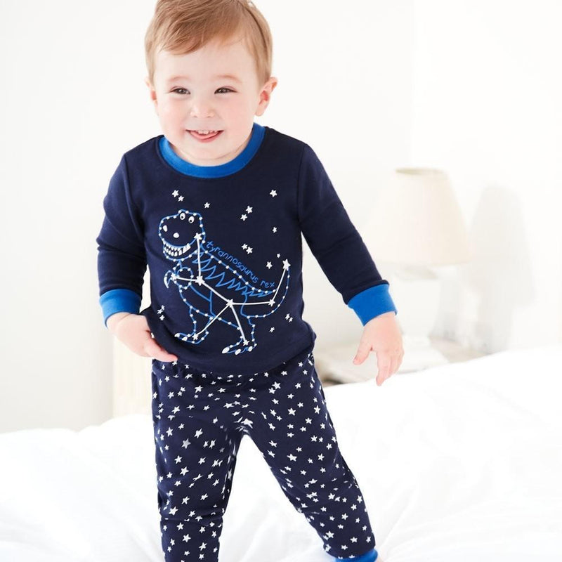 Boys Star Dinosaur Pattern Long Sleeves Pajamas Suits Wholesale Boys Suits - PrettyKid