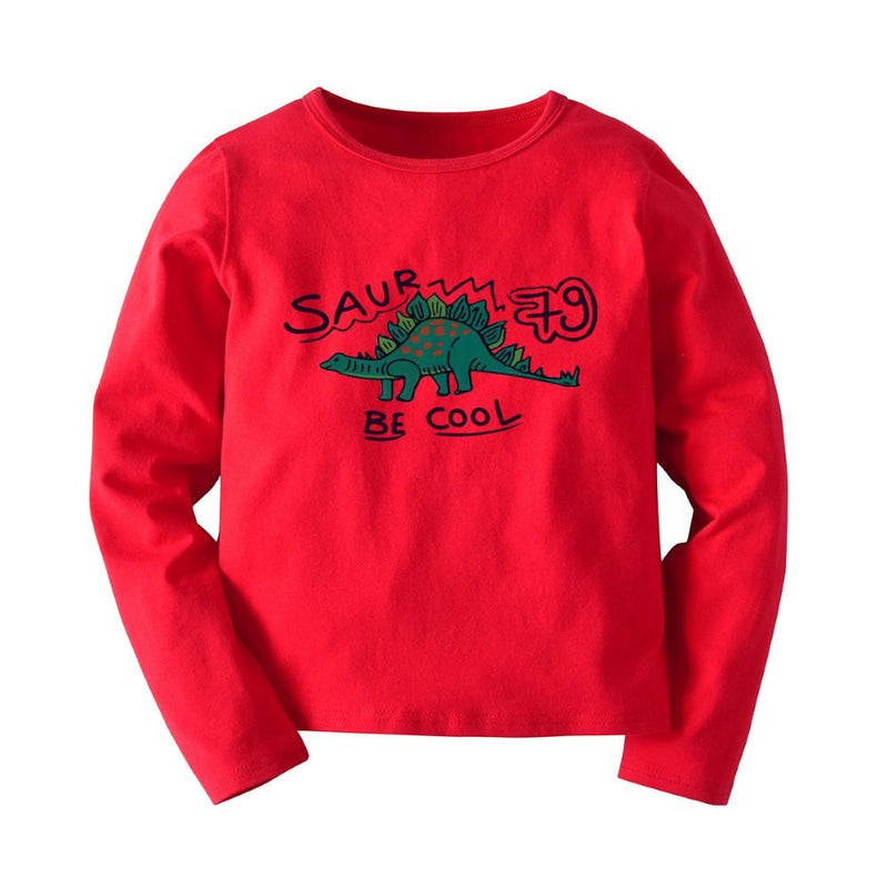 Boys Stegosaurus Dinosaur Letter Pattern Top Wholesale Boy Clothing - PrettyKid