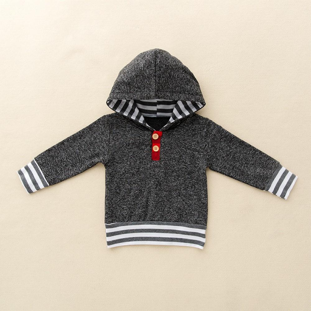 Boys Stripe Hooded Long Sleeve Top & Pant Baby Boys Clothes Wholesale - PrettyKid