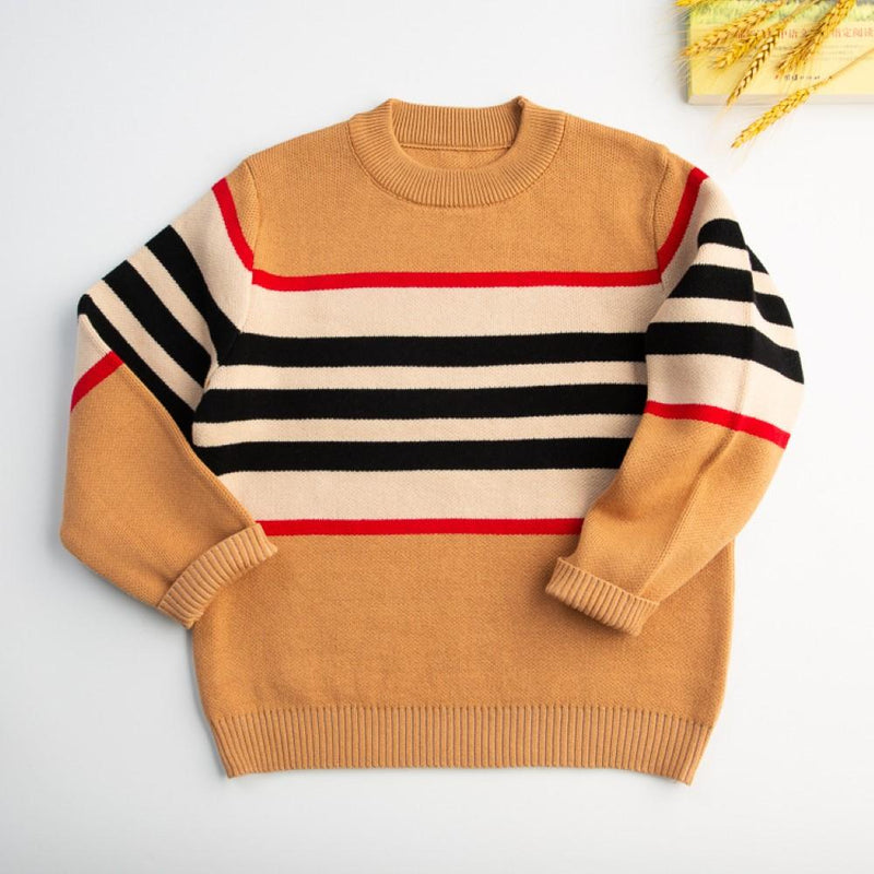 Boys Stripe Color Long Sleeves Knitting Sweater Little Boy Boutique Wholesale - PrettyKid