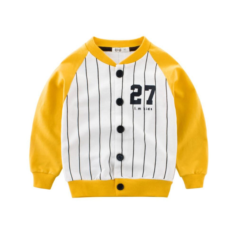 Boys Stripe Pattern Baseball Jacket Boys Boutique Clothing Wholesale - PrettyKid
