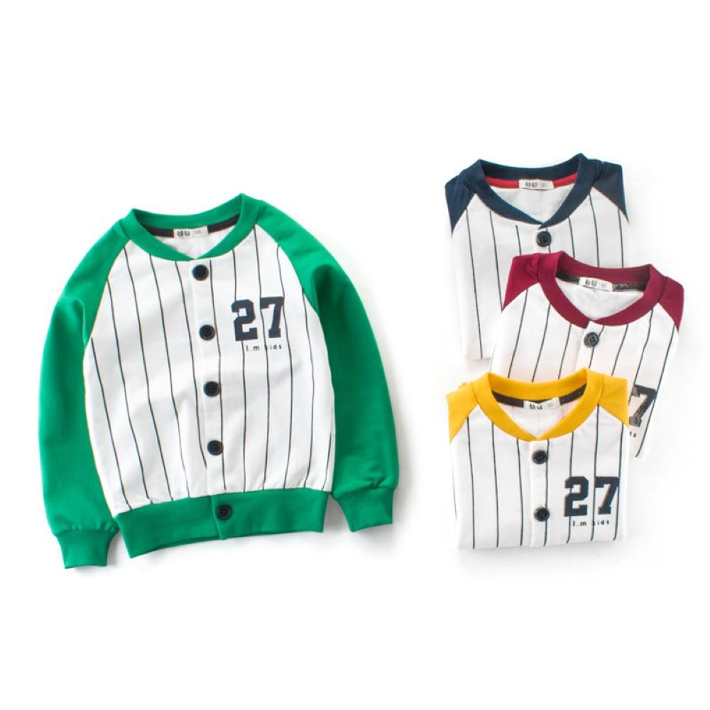Boys Stripe Pattern Baseball Jacket Boys Boutique Clothing Wholesale - PrettyKid
