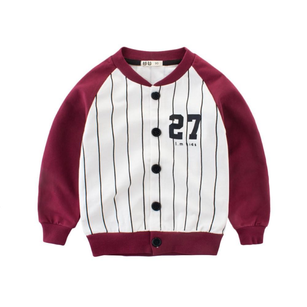 Boys Stripe Pattern Baseball Jacket Boys Boutique Clothing Wholesale - PrettyKid